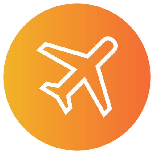 Provider Healthcare Travel Logistics orange circle icon.